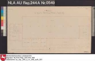 Grundriß von einem Platzgebäude in BORSSUM Kolorierte Zeichnung von G. Behr Papier Format 56,8x31,1 M 1:130
