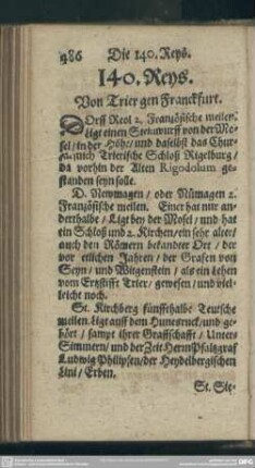 140. Reys. Von Trier gen Franckfurt