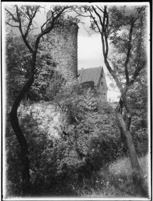 Külsheim Schloss-Burg Külsheim Turm (ehemaliger Bergfried) von Nordosten