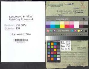 Entnazifizierung Otto Hummerich , geb. 06.01.1886 (Betr.WArt)