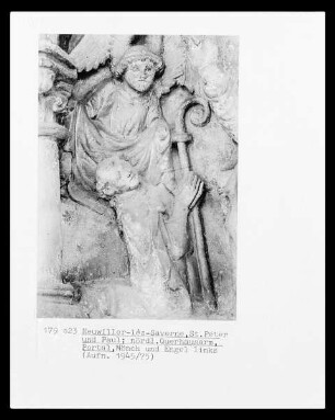Salvator mundi: Kniender Mönch und Engel