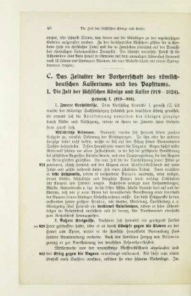 C. Das Zeitalter der Vorherrschaft des römisch-deutschen Kaisertums und des Papsttums