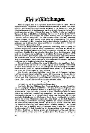 Kleine Mitteilungen