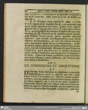 Cap. V. De Confessione Et Absolutione