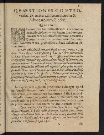 5-15, Quaestiones Controversae, ex materia Procuratorum & Advocatorum selectae.