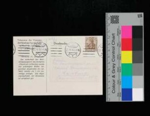 Nachrichten über den Reiseverlauf an die Familie in Hamburg - Weltreisen der Hamburg-Amerika Linie.- Telegramm des Vertreters der Hamburg-Amerika Linie an Bord des Dampfers "Cleveland".