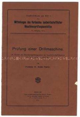 Prüfung einer Drillmaschine