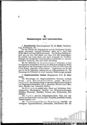 B. Sammlungen und Laboratorien