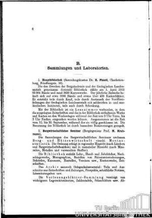 B. Sammlungen und Laboratorien
