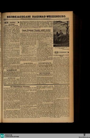 Straßburger neueste Nachrichten : amtliche Tageszeitung und Regierungsanzeiger für das deutsche Elsass ; [...] ; Bezirksausgabe Nord : Hagenau, Weißenburg, Bezirksausgabe Hagenau-Weissenburg