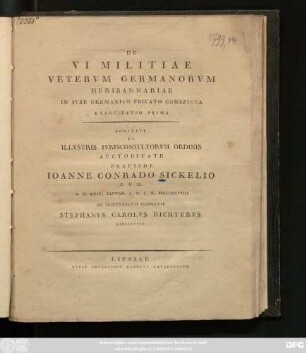 Exercitatio 1: De Vi Militiae Vetervm Germanorvm Heribannariae In Ivre Germanico Privato Conspicva ...