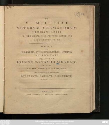 Exercitatio 1: De Vi Militiae Vetervm Germanorvm Heribannariae In Ivre Germanico Privato Conspicva ...