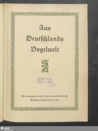 Aus Deutschlands Vogelwelt