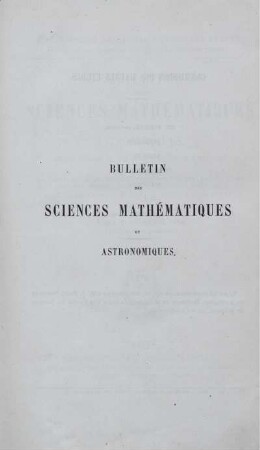 17: Bulletin des sciences mathématiques et astronomiques