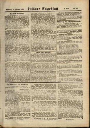 Zweite Ausgabe vom Samstag, den 05. Februar 1921.