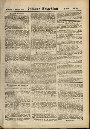Zweite Ausgabe vom Samstag, den 05. Februar 1921.