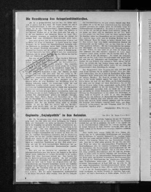 Englands "Sozialpolitik" in den Kolonien