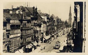 Postkartenalbum mit Motiven von Karlsruhe. "Karlsruhe - Kaiserstraße"