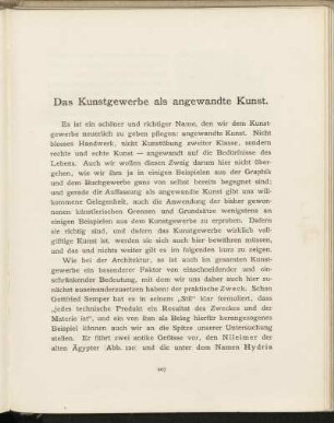 Das Kunstgewerbe als angewandte Kunst.
