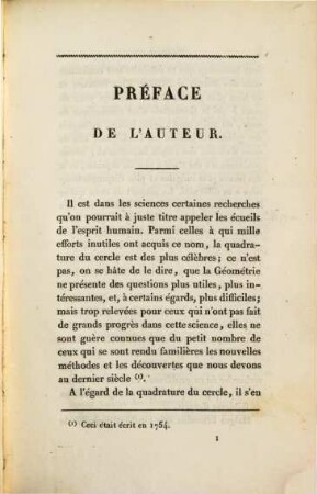 Histoire des recherches sur la quadrature du cercle : avec une addition concernant les problèmes de la duplication du cube et de la trisection de l'angle