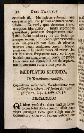 98-110, Meditatio Secunda.