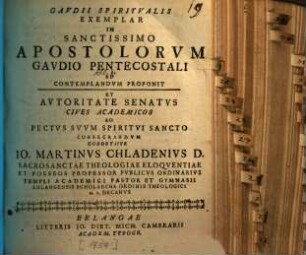 Gaudii spiritualis exemplar in sanctissimo Apostolorum gaudio pentecostali