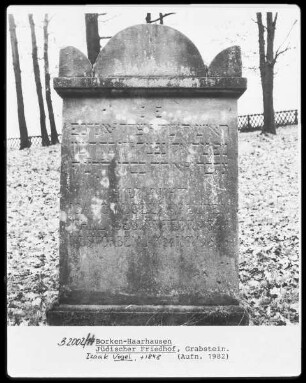 Grabstein Isaak Vogel (+1848)