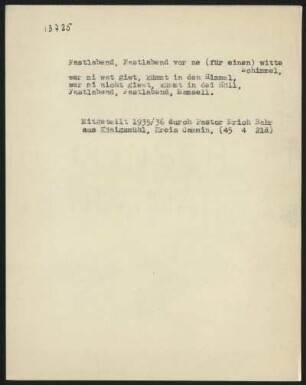 Fastlabend, Fastlabend vor ne witte Schimmel,