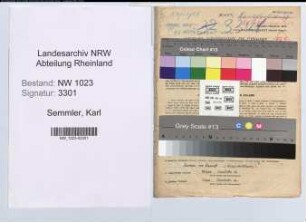 Entnazifizierung Karl Semmler , geb. 18.05.1903 (Angestellter)