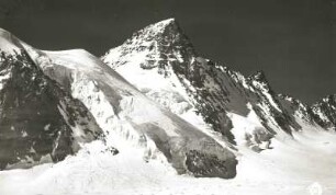 Berner Alpen. Grünegghorn (3850 m) vom Walliser Fiescherfirn