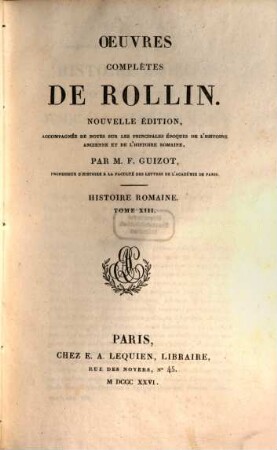 Oeuvres complètes de Rollin, 29. Histoire Romaine ; 13