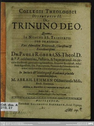 2: De trinuno deo