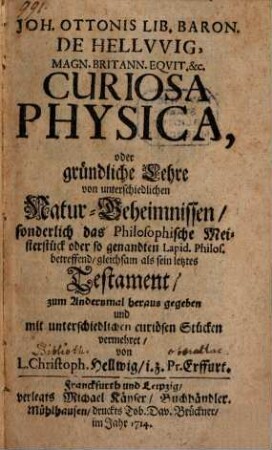 Curiosa Physica ...