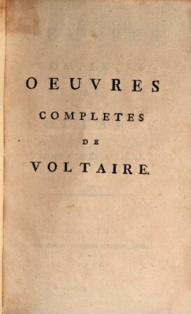 Oeuvres completes de Voltaire, 26. Histoire Du Parlement De Paris