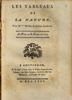 Les tableaux de la nature
