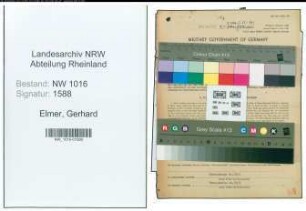 Entnazifizierung Gerhard Elmer , geb. 12.04.1888 (Kaufmann)