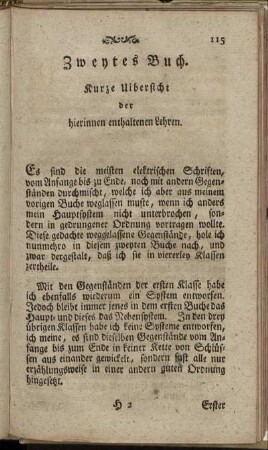 Zweytes Buch. Kurze Uibersicht der hierinnen enthaltenen Lehren