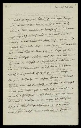 Brief von Wilhelm Grimm an Amalie Hassenpflug