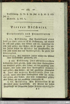 Vierter Abschnitt. Verhältnisse und Proportionen