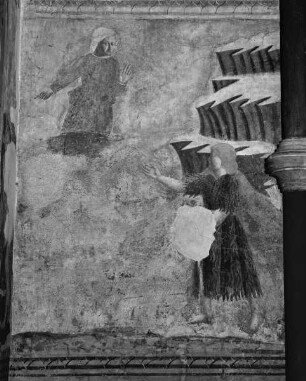 Szenen aus dem Leben des heiligen Bernardin und Schutzmantelmadonna und weitere Szenen — Ein Engel weist Johannes dem Täufer in der Wüste den Weg