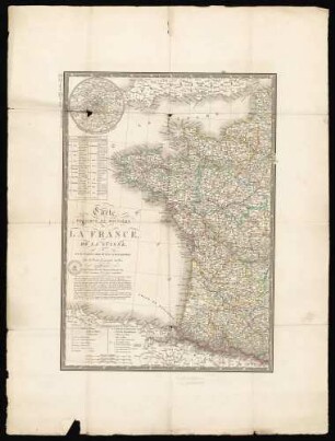 Carte physique et routiére de la France, de la Suisse