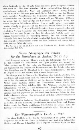 Der Wissenschaftliche Verein v. 1817.