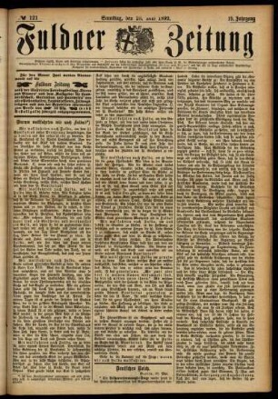 Ausgabe vom Samstag, den 28. Mai 1892.