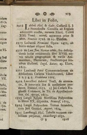 Libri in Folio. - Libri in Octavo & Duodecimo.