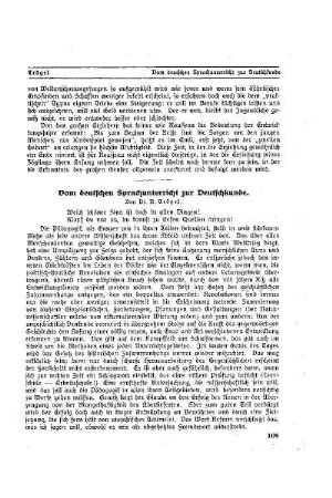 Vom deutschen Sprachunterricht zur Deutschkunde