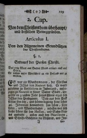2. Cap. Von dem Christenthum überhaupt/ und desselben Beweggründen.