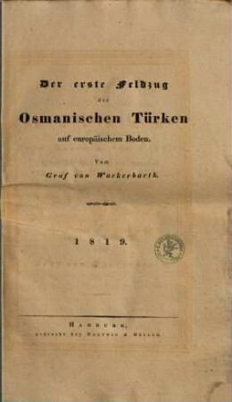 Der erste Feldzug der Osmanischen Türken auf europäischen Boden