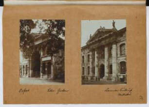 Botanischer Garten, Oxford. Clarendon Building, Oxford: Ansichten (aus: Skizzen- und Fotoalbum 26)