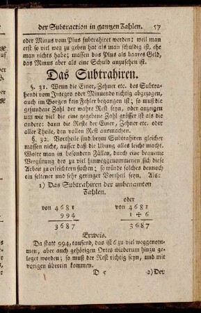 Das Subtrahiren.