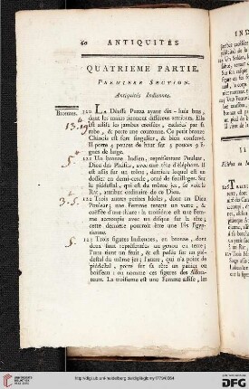 Première section: Antiquités indiennes